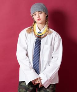 a.p.o.v. オーバーサイズ短丈コットンブロードシャツ