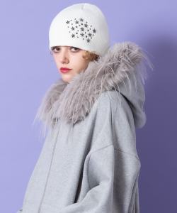 a.p.o.v. ボリュームロングファーフード裏起毛スウェットオーバーサイズ短丈ジップアップパーカー