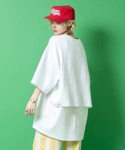 a.p.o.v. バックフェイクレイヤードオーバーサイズTシャツ