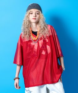 a.p.o.v. サタン＆メッシュコンビオーバーサイズナンバリングゲームTシャツ