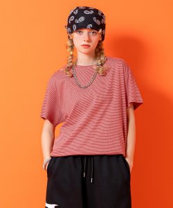 a.p.o.v. クロップド丈マイクロボーダーTシャツ