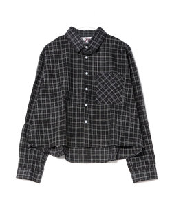 a.p.o.v. クロップド丈チェック柄長袖シャツ
