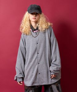 a.p.o.v. バックパッチプリントカーディガン