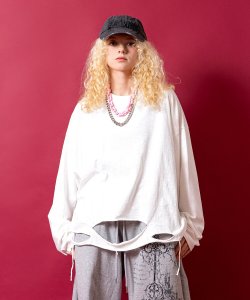 a.p.o.v. オーバーサイズグランジロングTシャツ