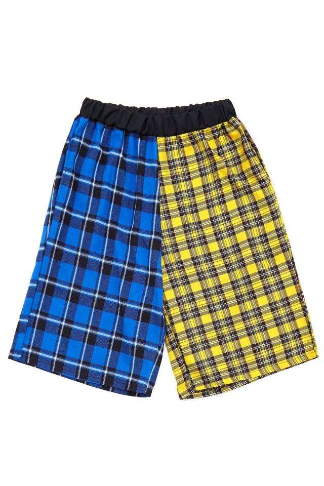 アシンメトリーチェック柄ハーフパンツ -90sスケーター ankoROCK  