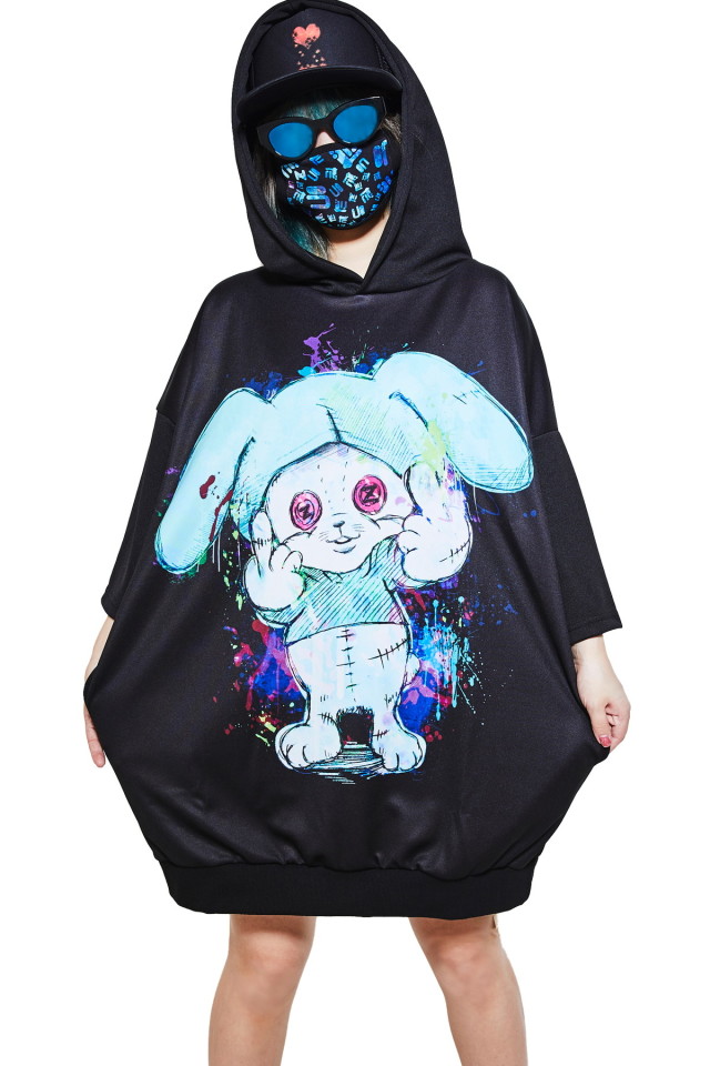 ふぁっく！うごくちゃん半袖プルオーバーパーカー -スーパービッグ  