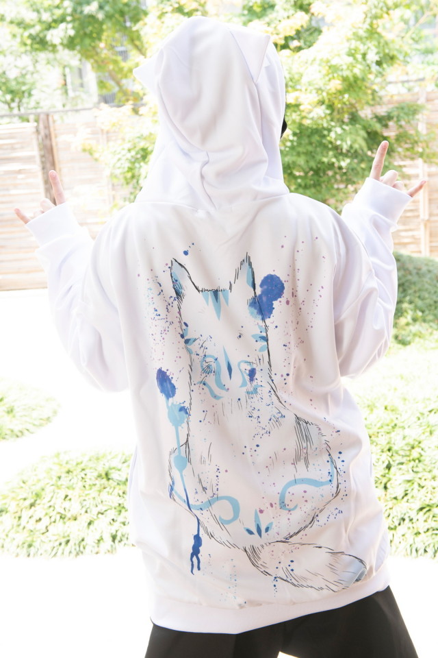 アニマルトモダチ『青狐』狐耳プルオーバーパーカー -スーパービッグ  