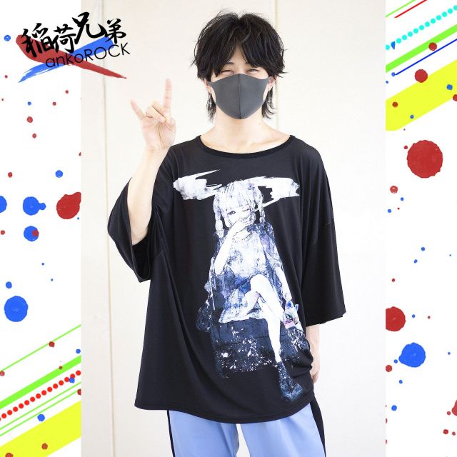 稲荷兄弟×ankoROCK ダーティー稲荷ガールズ『俊』スモーキングTシャツ 
