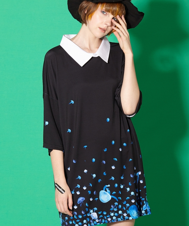 バラバラクラゲシャツ襟ｔシャツ メガビッグ Ankorock アンコロック メンズ レディース ユニセックス ステージ 衣装