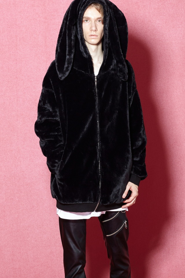 ショートファーウサ耳パーカー -スーパービッグ- ankoROCK(アンコ  