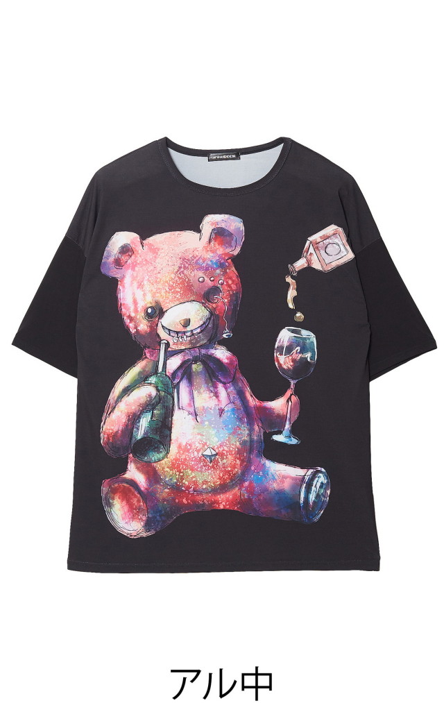 前後アル中ダーティーテディベアｔシャツ メガビッグ Ankorock アンコロック メンズ レディース ユニセックス ステージ 衣装