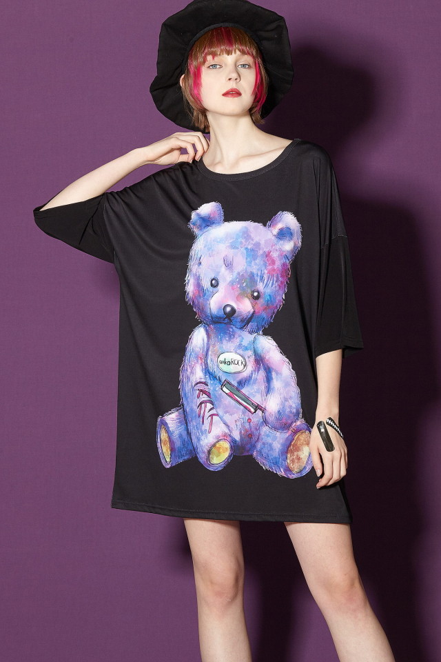 前後リスカダーティーテディベアｔシャツ メガビッグ Ankorock アンコロック メンズ レディース ユニセックス ステージ 衣装