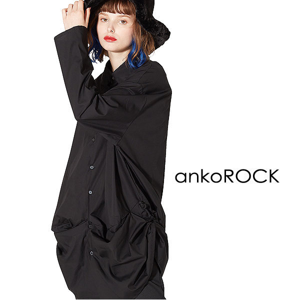 サイドコード変形ドレープシャツ スーパービッグ Ankorock アンコロック メンズ レディース ユニセックス ステージ 衣装