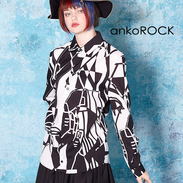 絵画シャツ タイト Ankorock アンコロック メンズ レディース ユニセックス ステージ 衣装