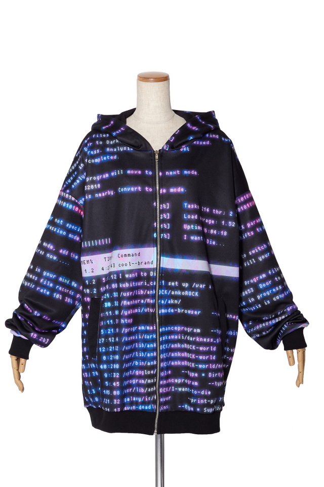 レトロ端末病みかわremixパーカー -スーパービッグ- ankoROCK(アンコ  