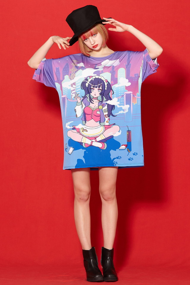 シティポップ タバコと女の子ｔシャツ メガビッグ Ankorock アンコロック メンズ レディース ユニセックス ステージ 衣装