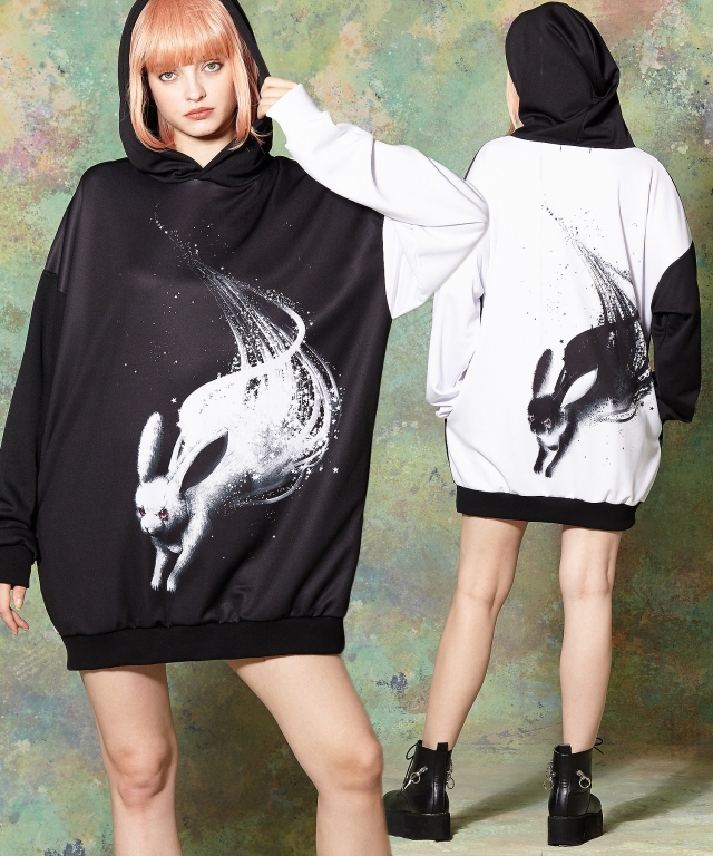 白うさぎと星のかけらプルオーバーパーカー スーパービッグ Ankorock アンコロック メンズ レディース ユニセックス ステージ 衣装