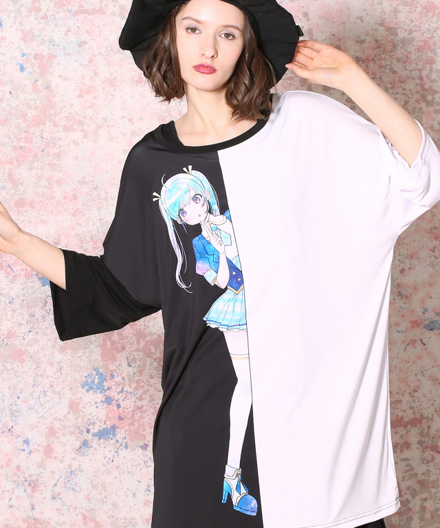 ちらっ 女の子ｔシャツ メガビッグ