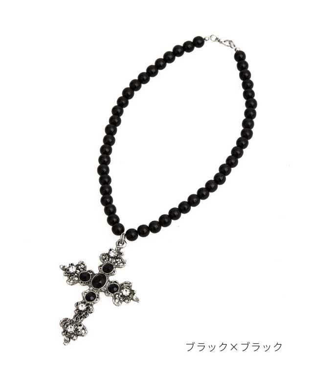 ロザリオテイストクロスパールネックレス ankoROCK(アンコロック  