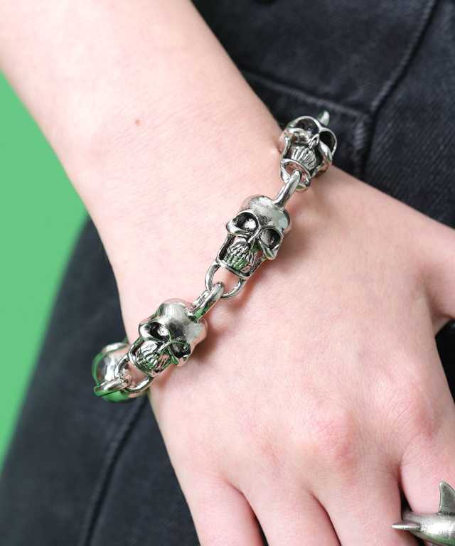 スカルデザイン メンズブレスレット スカルアクセサリー ドクロ 