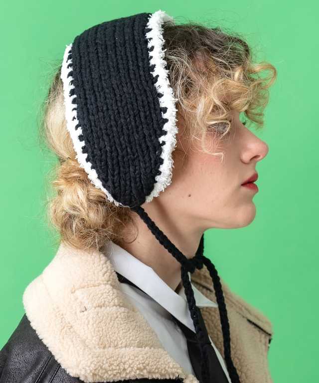 ニット×ファーリバーシブルイヤーマフ / 耳当て レディース メンズ