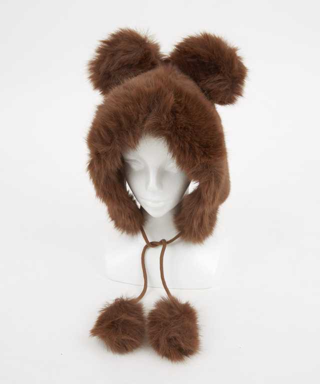 ジョン様ファー付きフード帽子ハンドメイド ジョン様ファー付きフード帽子ハンドメイド