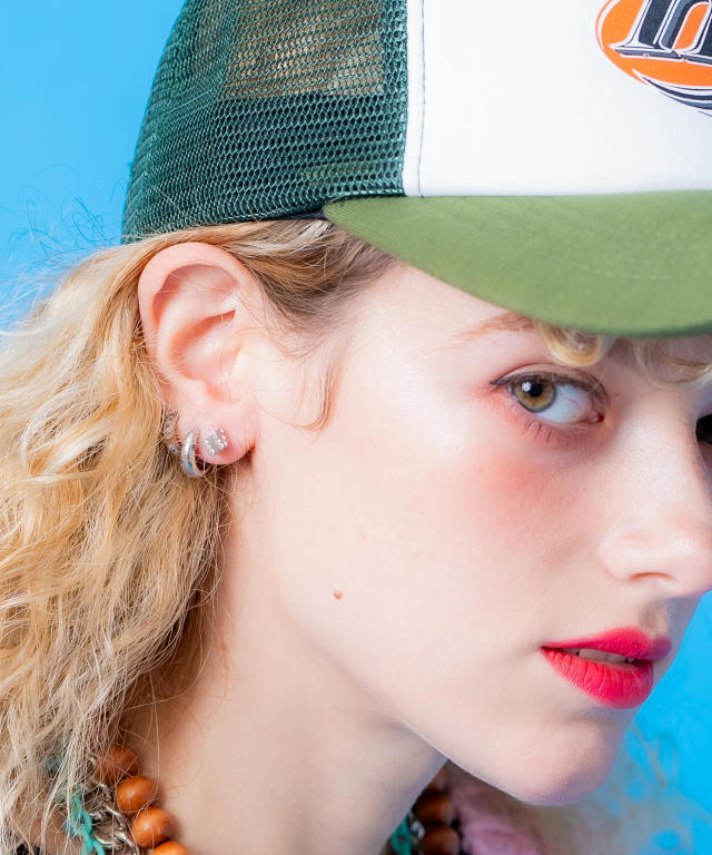 monaka jewellery サンゴ ロックピアス 片耳用 monaka jewellery サンゴ ロックピアス 片耳用