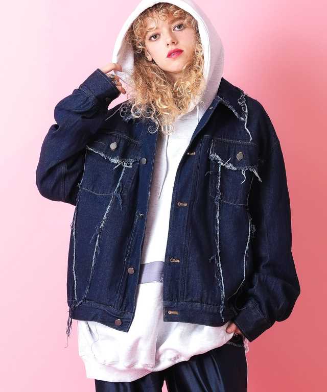 カットオフクラッシュデニムジャケット / メンズ レディース ユニ 
