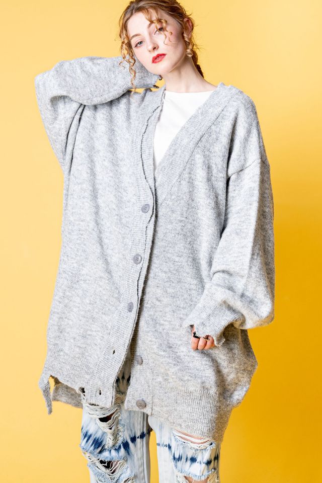 オーバーサイズロング丈ダメージカーディガン ankoROCK(アンコロック 