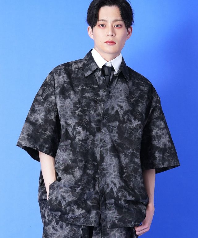 紫のタイダイ半袖Tシャツ OKAKA