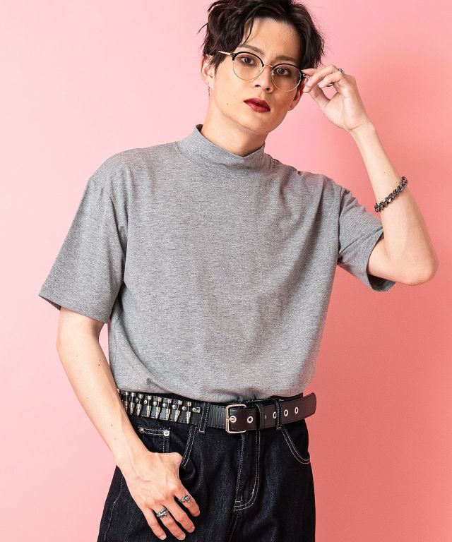 モックネックTシャツ / メンズ レディース ショート丈 ankoROCK
