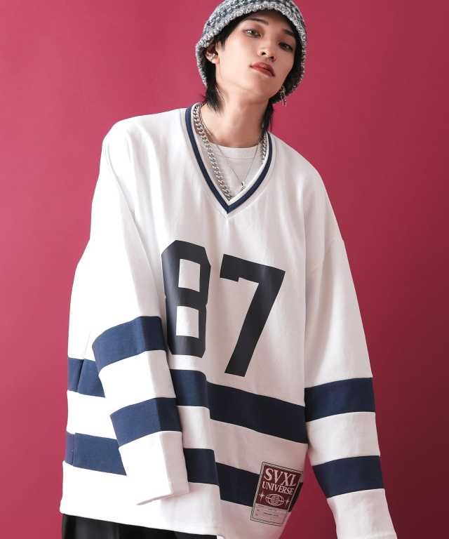 ホッケージャージデザインオーバーサイズスウェットカットソー