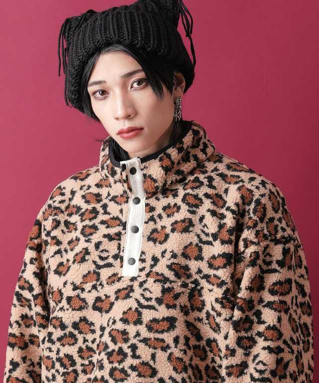 レオパードフリースボアスタンドプルオーバー / メンズ レディース