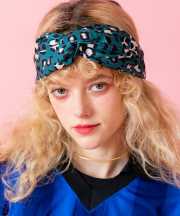 an meets zakka レトロレオパードシフォンクロスヘアターバン