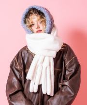 an meets zakka モコモコボアボリュームフリンジマフラー(20cm×200cm)