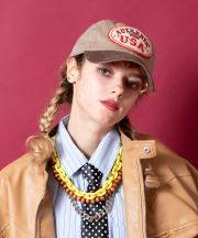 an meets zakka USAワッペンヴィンテージ加工コンビレトロキャップ