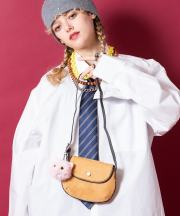 an meets zakka スエードフラップミニハンドバッグ