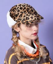 an meets zakka レオパードショートファーモコモコイヤーフラップキャップ