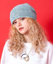 an meets zakka ドレーププリーツコットンサマーミックスニットビーニー