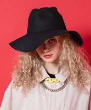an meets zakka ウールフェルトスーパーワイドウェーブブリムフェドラハット
