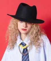 an meets zakka ウールフェルト変形トップフェドラハット