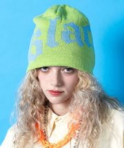an meets zakka ストリートゴシックビッグロゴジャガードサマーニットビーニー