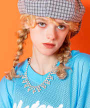 an meets zakka 大粒ジルコニアストーングレープ装飾ネックレス(50cm)