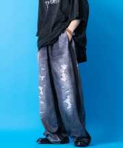 a.p.o.v.  フェイクヴィンテージデニム転写スウェットパンツ