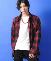 a.p.o.v.  オンブレチェックネルシャツ/レッド