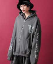a.p.o.v.  ストリートロゴスウェットジップアップパーカー/チャコール