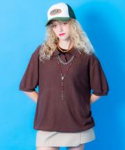 a.p.o.v.  ストレッチパイルニットスキッパーポロシャツ/ブラウン