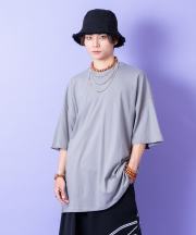 a.p.o.v.  ワンウォッシュコットンオーバーサイズTシャツ/チャコールグレー