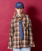 a.p.o.v. クラシックチェック柄コットンネルシャツ/ブラウン