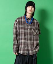 a.p.o.v. クラシックチェック柄コットンネルシャツ/ダークブラウン